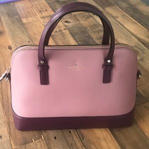 Kate Spade leather cowhide purple satchel!